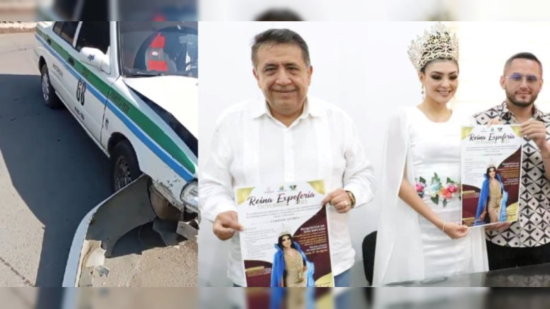 Sigue mortal cacería de Taxistas en Apatzingán: Se salva tras chocar su auto; mientras, Alcalde busca a la Reyna de Octubre 
