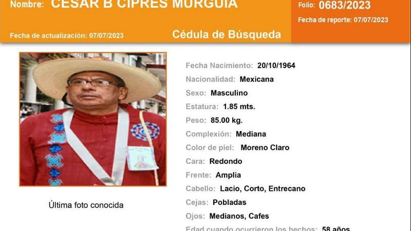 Ofrecen 100 mil pesos como recompensa para localizar a César B. Ciprés, desparecido en Morelia 