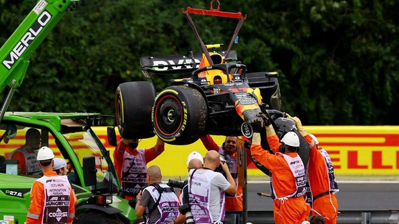 Sergio Pérez sufre accidente en la primera práctica libre del GP de Hungría; resultó ileso 