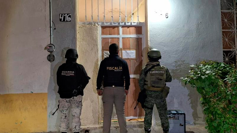 Asegura FGE domicilio relacionado con conductas delictivas, en Morelia, hay una mujer detenida 