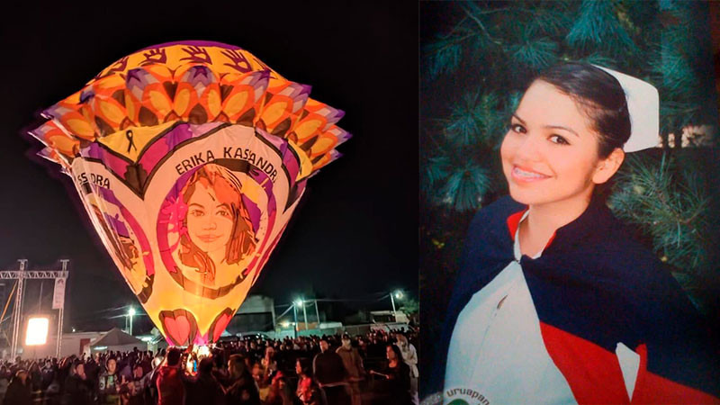 Con globo de cantoya recuerdan a enfermera víctima de feminicidio en Paracho 