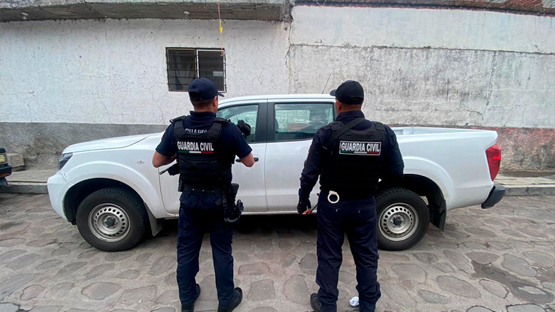 Recupera Policía de Cuitzeo, Michoacán vehículo robado 