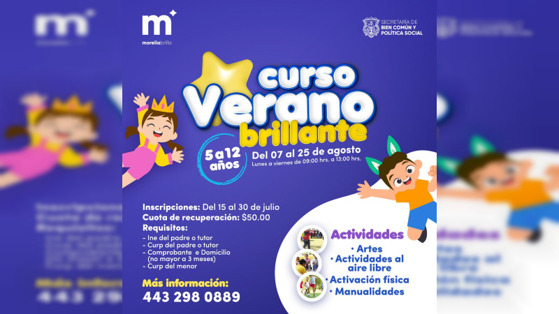   Con “Verano Brillante” niños morelianos realizarán acciones en pro del medio ambiente