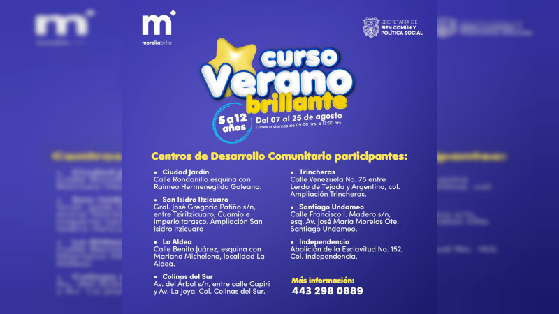   Con “Verano Brillante” niños morelianos realizarán acciones en pro del medio ambiente