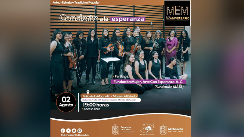 Concierto a la esperanza inaugurará el 37 aniversario del Museo del Estado de Michoacán 
