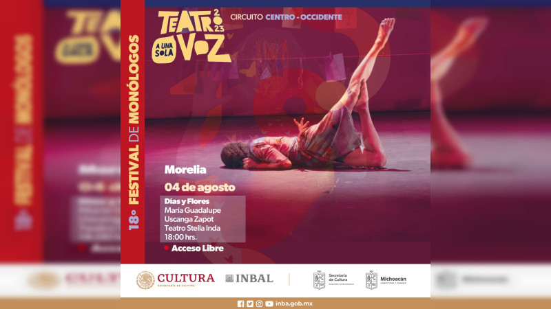 Próximo jueves arranca el Festival de Monólogos en Michoacán