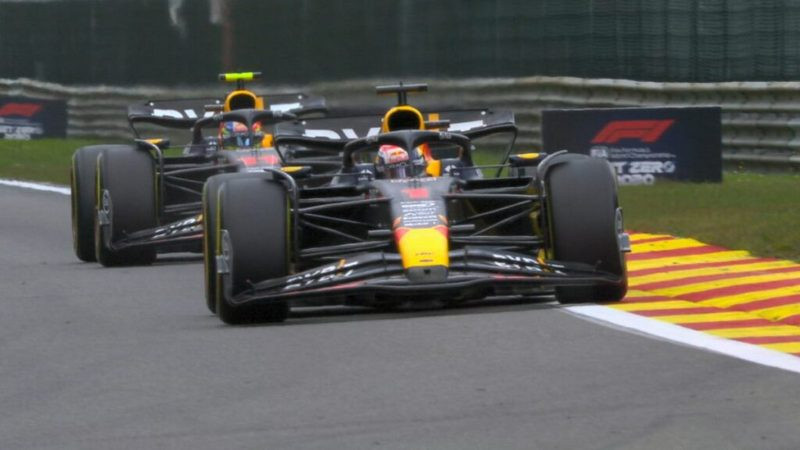 Checo Pérez termina segundo en el GP de Bélgica; Max Verstappen se lo lleva 