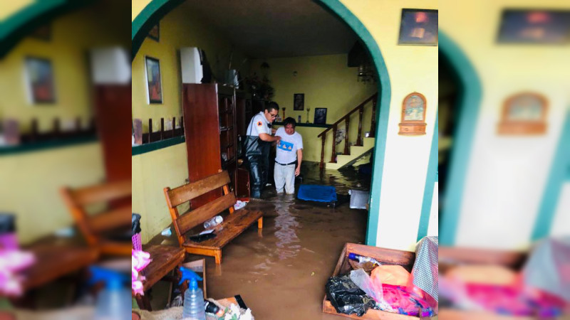 Atiende Gobierno de Uruapan nueva contingencia por lluvias