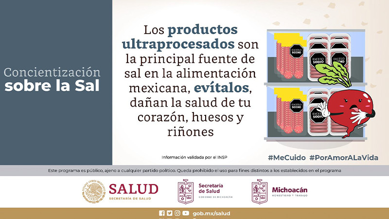 Esta es la cantidad recomendada de consumo de sal al día: Salud Michoacán