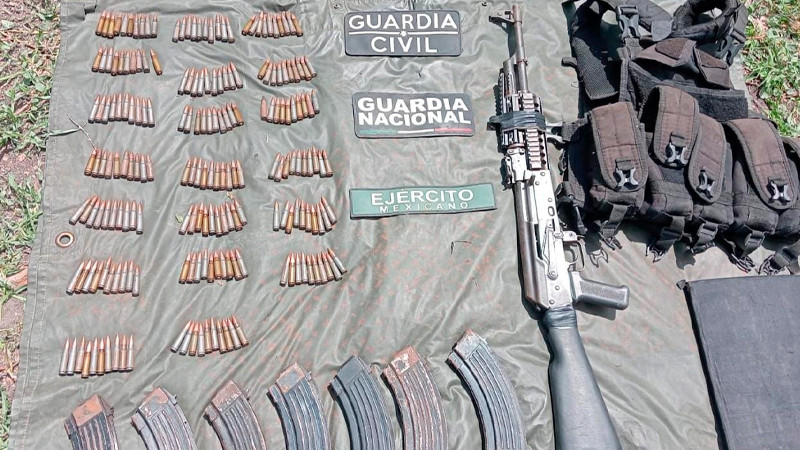 En Apatzingán, Michoacán asegura la BOI un rifle de asalto con 200 municiones