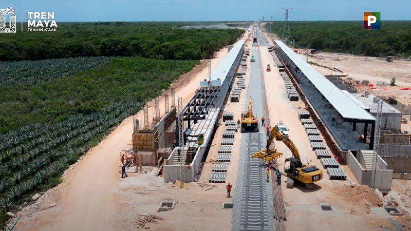 Tramos 5 norte, 6 y 7 del Tren Maya, dirigidos por Sedena, registran avances superiores al 30 por ciento 