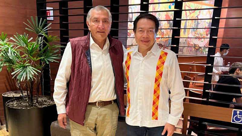 Mario Delgado y Adán Augusto se reúnen para evaluar proceso interno de Morena 