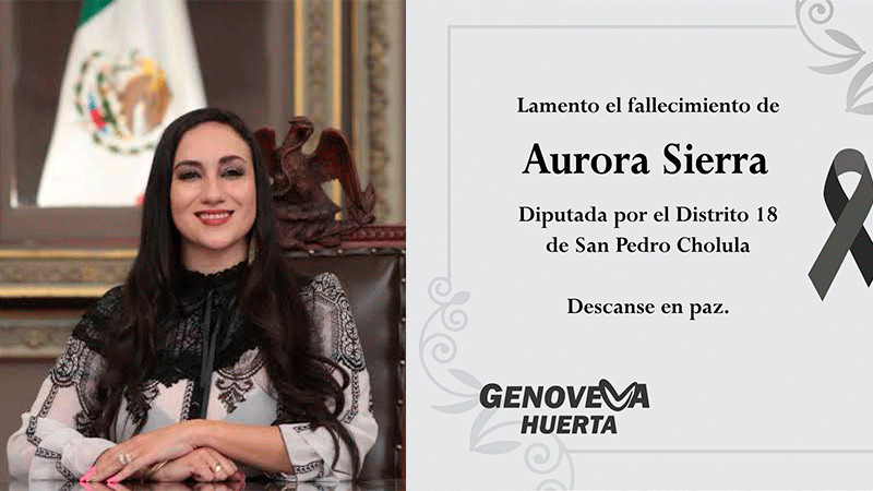 Fallece diputada local de Puebla Aurora Sierra, impulsora de Ley Vicaria, Ley Monzón y Ley Ácida 