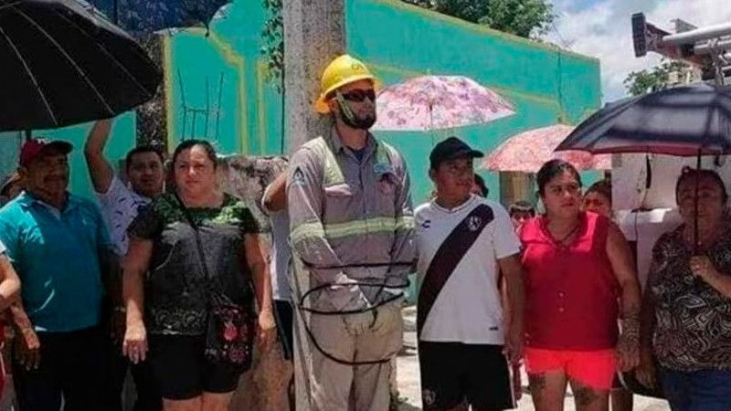 Admite trabajador de CFE que fue amarrado a un poste en Yucatán, que lo permitió en apoyo a vecinos afectados 