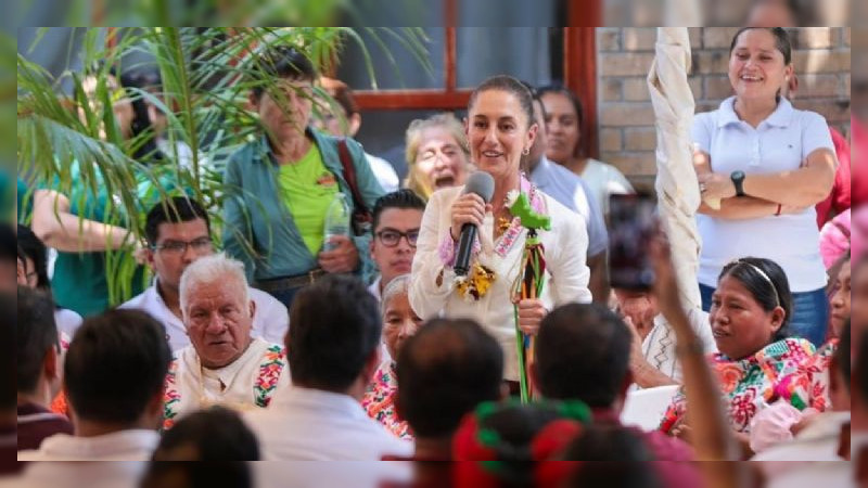 Claudia Sheinbaum recibe bastón de mando de la comunidad Teenek, en San Luis Potosí 