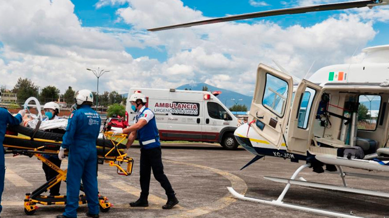 Con ambulancia aérea, SSM da atención oportuna a urgencias médicas 