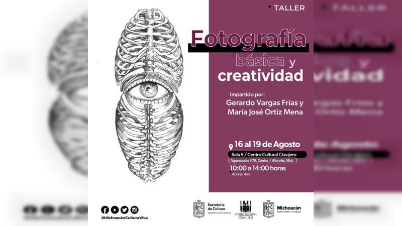 Ofrece Secum taller gratuito de fotografía, en Morelia 