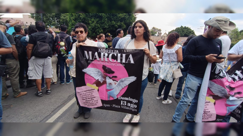 Salen a las calles de Morelia para alzar la voz por Canela y Buba