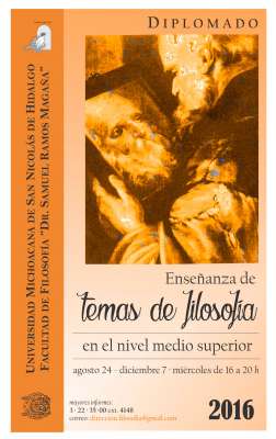 Abierto Diplomado en Enseñanza de Temas de Filosofía en la UMSNH 