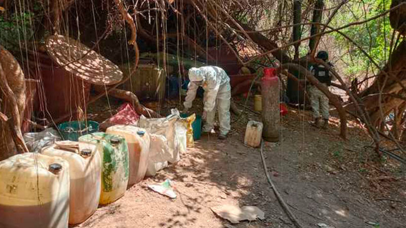 En Sinaloa, Guardia Nacional localiza 500 litros de precursores químicos 