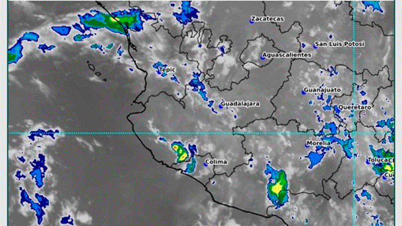 Chubascos y lluvias puntuales fuertes se esperan esta noche en Michoacán y estados del Occidente de México 