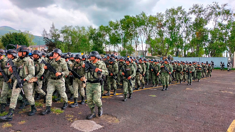 Para reforzar tareas de seguridad en Michoacán, arriban más de 200 elementos del Cuerpo de Fusileros Paracaidistas