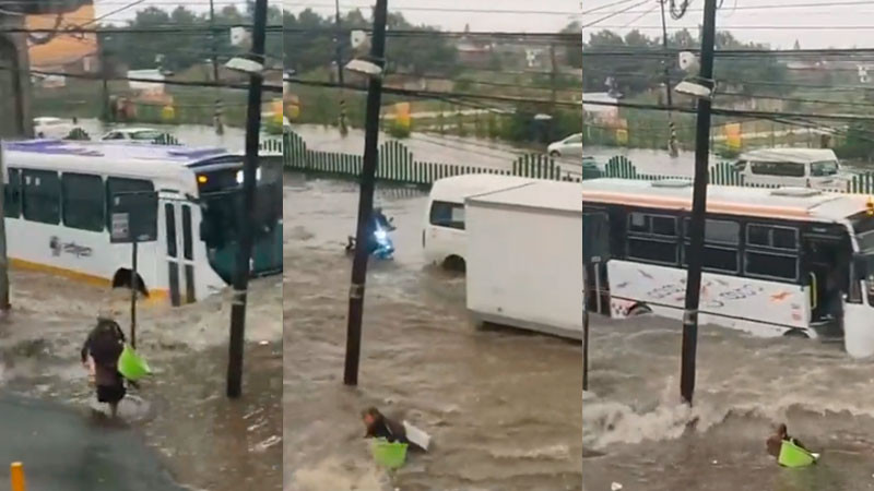 Lluvias en Ecatepec, provocan inundaciones y caos vial  