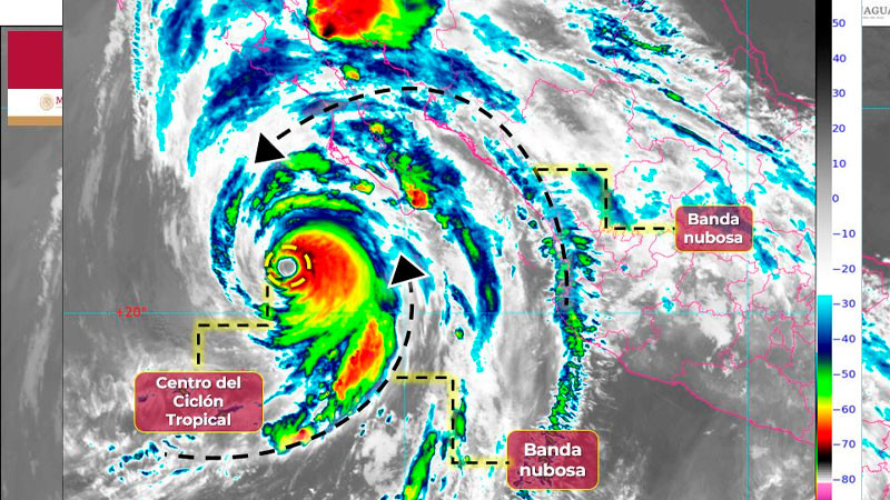 Hilary, como huracán categoría 4, continúa trayectoria a costa occidental de la Península de BC 