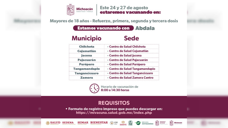Anuncia SSM, vacunación anti COVID-19 para adultos