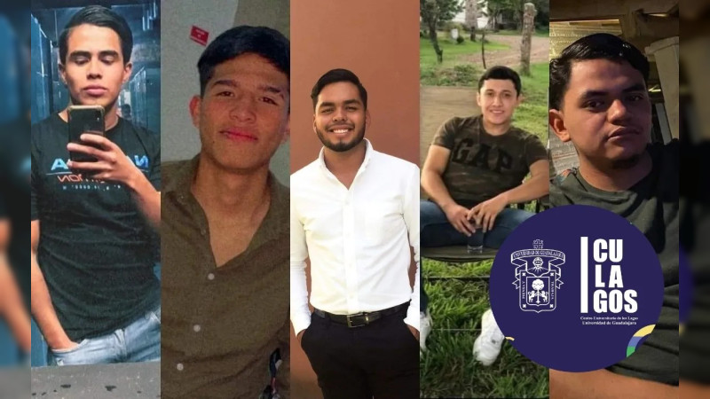 Estudiantes de la UdeG se manifiestan por desaparición de su compañero junto con otros 4 jóvenes