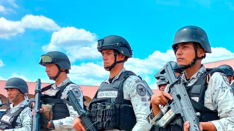 Para reforzar acciones de seguridad en Michoacán, arriban 300 elementos de la Guardia Nacional 