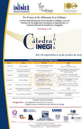 UMSNH invita a la Cátedra INEGI 2016 
