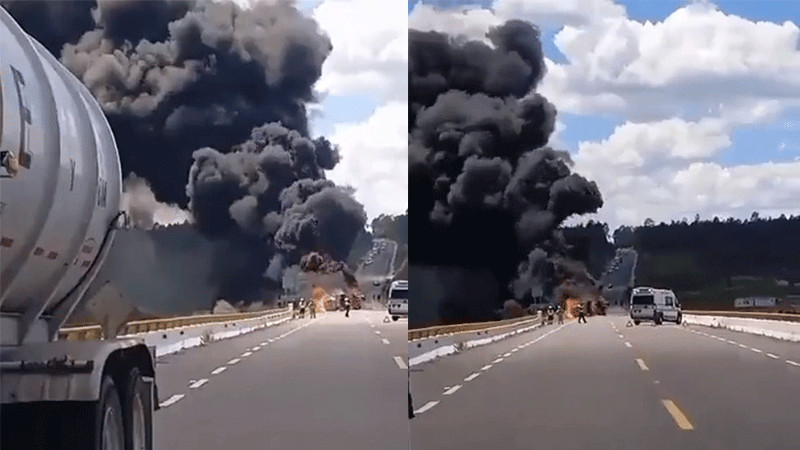 Explota pipa que transportaba gasolina en carretera Durango-Mazatlán 