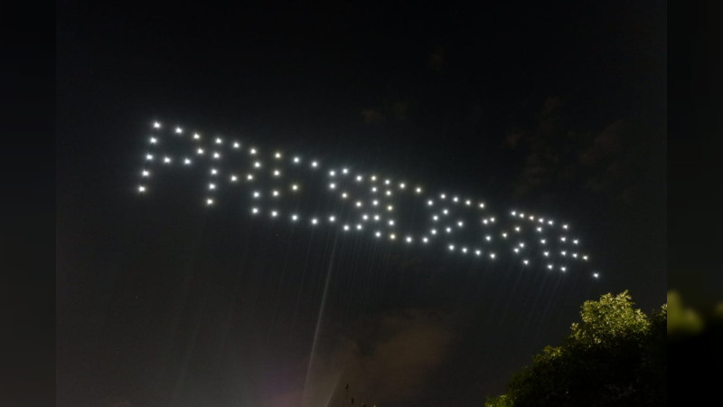 El cielo de Morelia se ilumina en apoyo a la 4T y respaldo a Claudia Sheinbaum