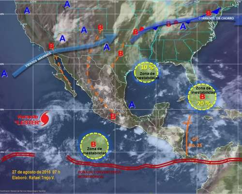 Tormentas puntuales fuertes en norte, centro y sureste del país, pronostica el Servicio Meteorológico Nacional 