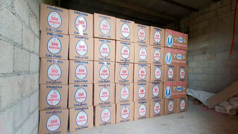 Recuperan 385 cajas de huevo robado con valor de casi medio millón de pesos, en Puebla 