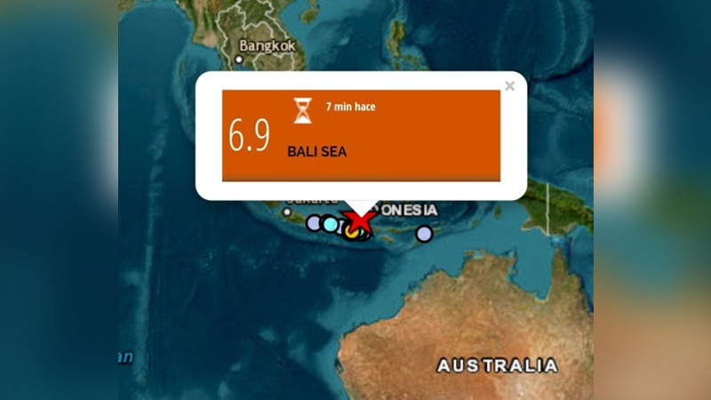 Terremoto de magnitud 6.9 sacude el Mar de Bali, en Indonesia 