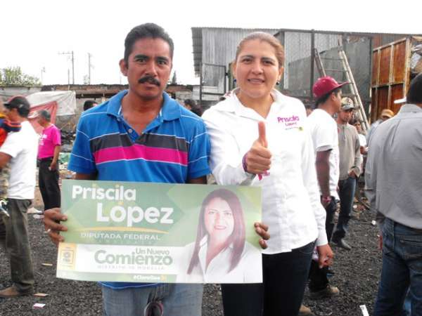 Estructura priísta refrenda su apoyo al candidato Silvano Aureoles, Priscila López y Lupita Herrera 