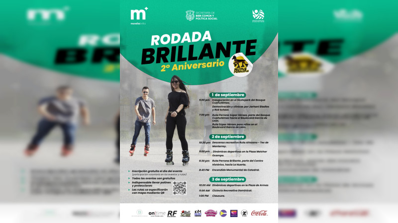 Gobierno de Morelia invita participar en la Rodada Brillante 