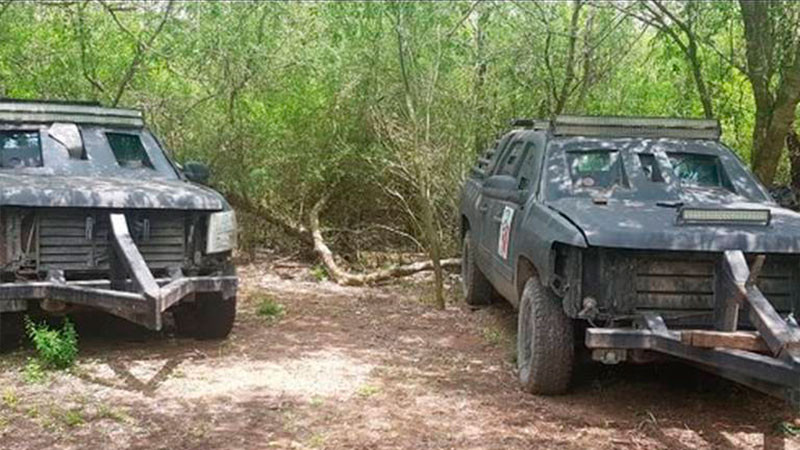 En Tamaulipas, aseguran cuatro vehículos con blindaje artesanal en San Fernando 