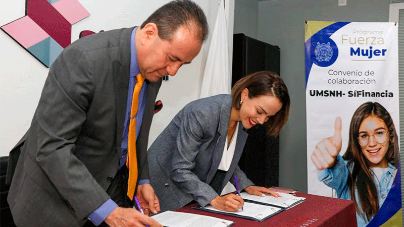 UMSNH y Sí Financia firman convenio; se evaluará el impacto del programa Fuerza Mujer