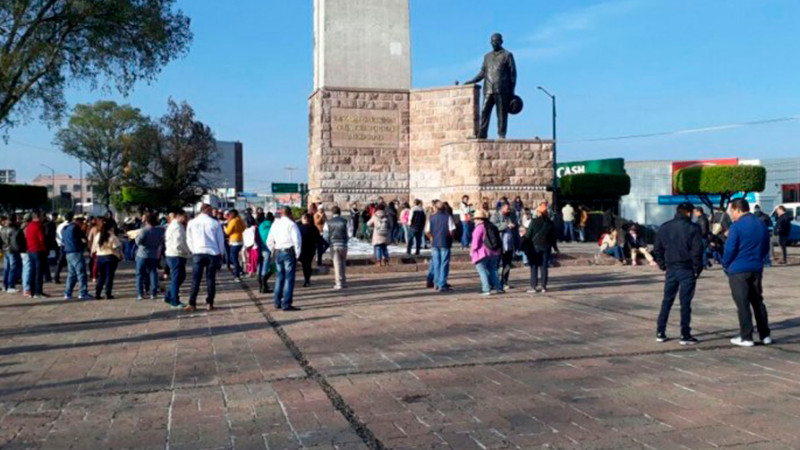 Agremiados del SUTOPDSSM retiran protesta en Morelia, Michoacán  