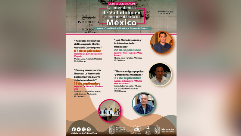 Anuncia Secum programación de conferencias por el mes patrio 