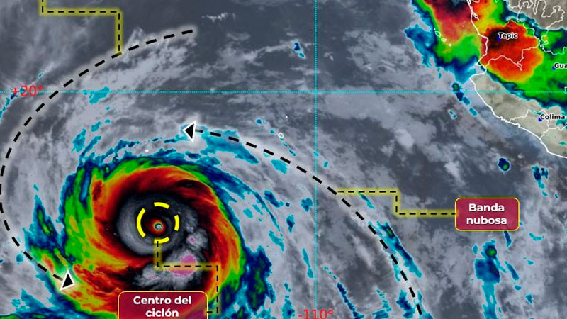 Jova se mantiene como huracán categoría 5 en costas de Colima 