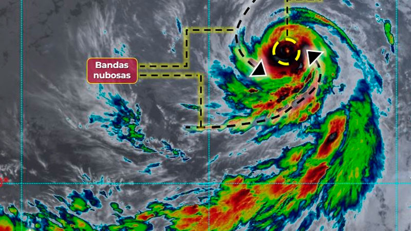 Jova ahora como huracán de categoría 4 en costas de Baja California Sur  