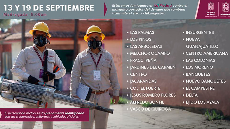 Salud Michoacán combate el dengue, zika y chikungunya en La Piedad 