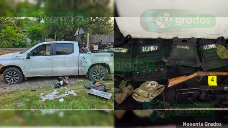 Frenan incursión de célula de Jalisco a Buenavista, Michoacán: Hay cinco detenidos, vehículo, armas y droga asegurados 