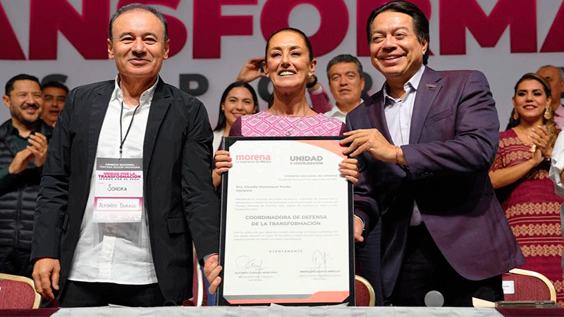 Sheinbaum recibe constancia como Coordinadora de Defensa de la 4T 