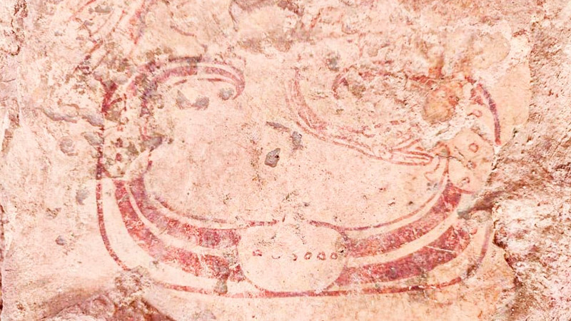 Encuentran séptima pintura mural inédita en Ek´ Balam, Yucatán 