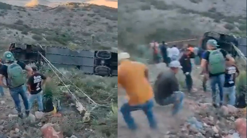 Autobús cae a un barranco en la carretera San Luis Potosí-Guadalajara; hay 10 muertos 